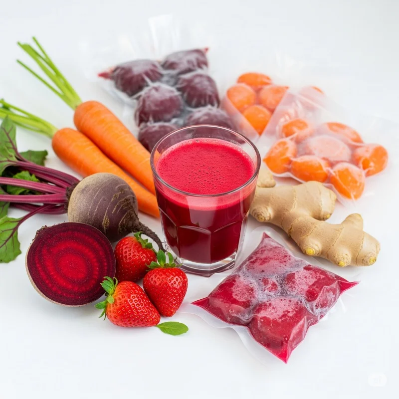 Suco detox com polpa de fruta congelada
